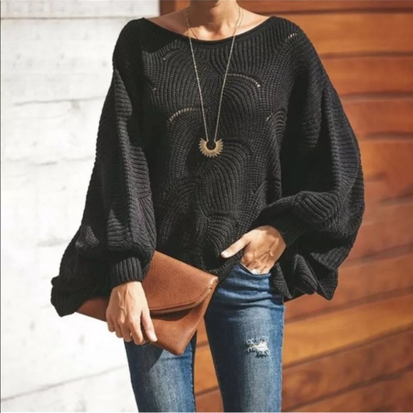 Sweaters - ARRIVED 🎉Black Ribbed Detail Sweater
